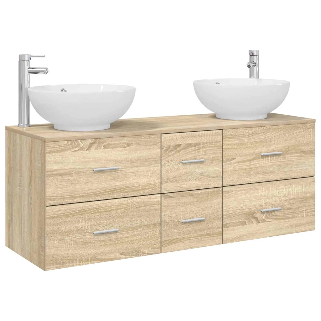 Set di mobili per il bagno 3 pz Rovere Sonoma 3405909
