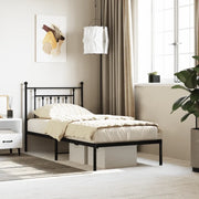 Giroletto con Testiera-Struttura Letto con testiera in Metallo Nero 80x200 cm 937216