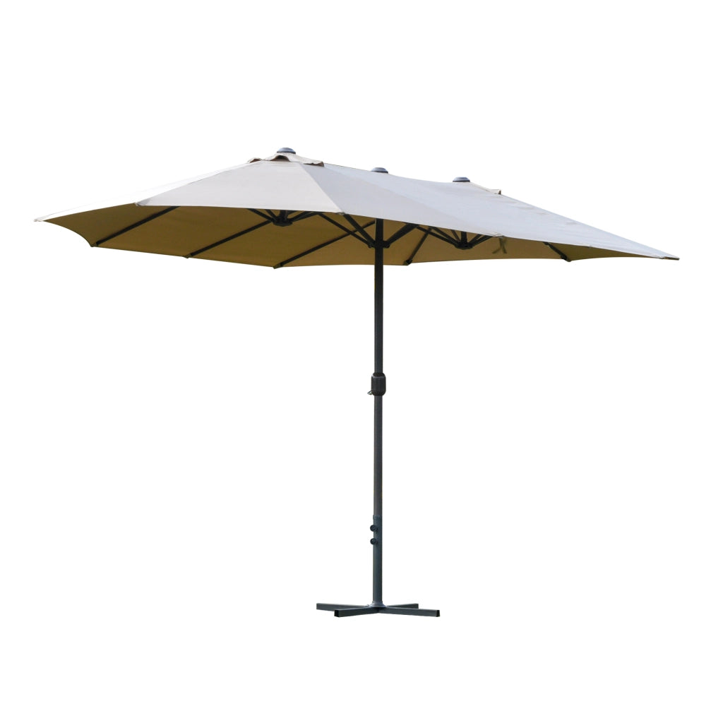 Ombrellone da Giardino XXL con Piedistallo a Croce ¨C zephmum ¨C Marrone 460x270x240 cm