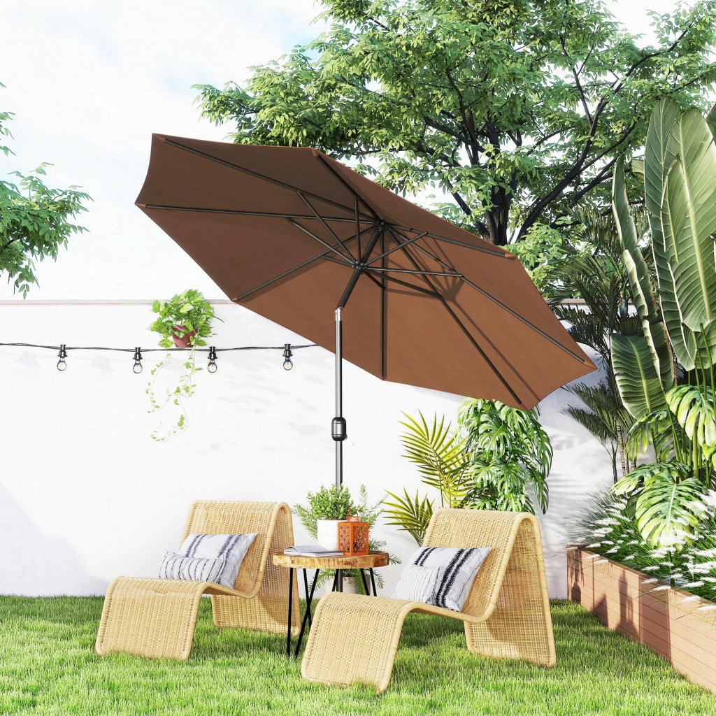 Ombrellone da Giardino Inclinabile 3x2.5 m ¨C zephmum ¨C Metallo e Poliestere, Caff¨¨