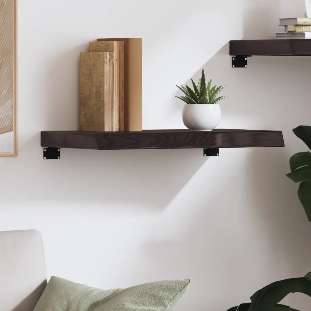 Ripiano Marrone Scuro 60x40x(2-6) cm Massello Rovere Trattatocod mxl 128645