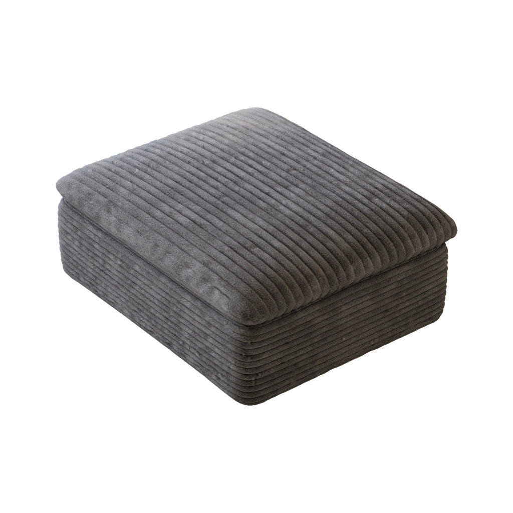 Divano modulare con imbottitura in schiuma e tessuto, Senza telaio in legno, Grigio scuro 96 × 23 × 23 cm
