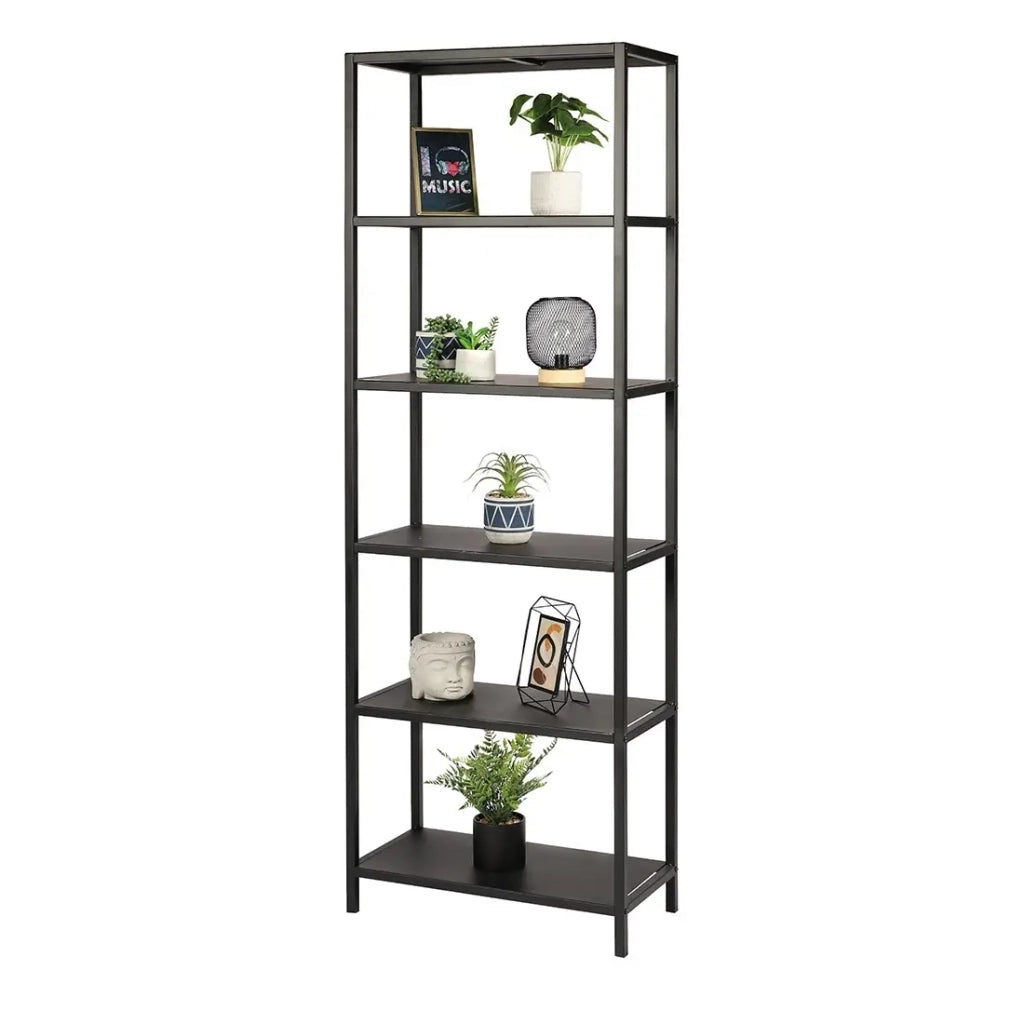 Libreria design a 6 livelli in metallo nero collezione SOHO