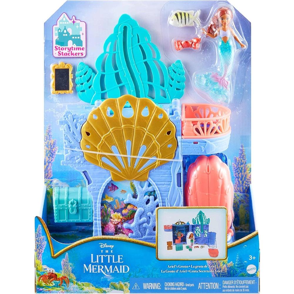 Mattel Disney La Sirenetta Set C Grotta di Ariel Playset Impilabile con Mini Bambola