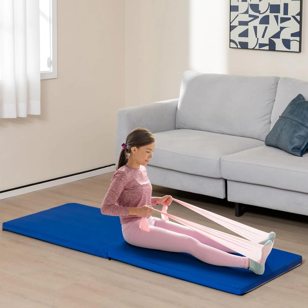 Tappeto Palestra Spesso, Tappetino Yoga Pieghevole e Portatile con Maniglie, Tappeto Fitness per Case e Palestra, 180 x 60 x 5 cm