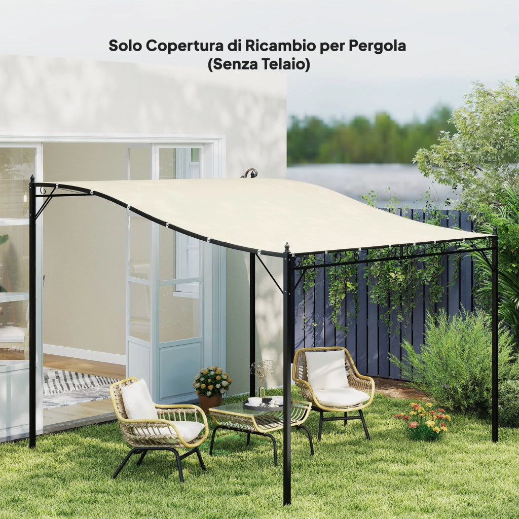 Telo Pergola da Giardino ¨C zephmum ¨C Beige, Poliestere, 297x243 cm