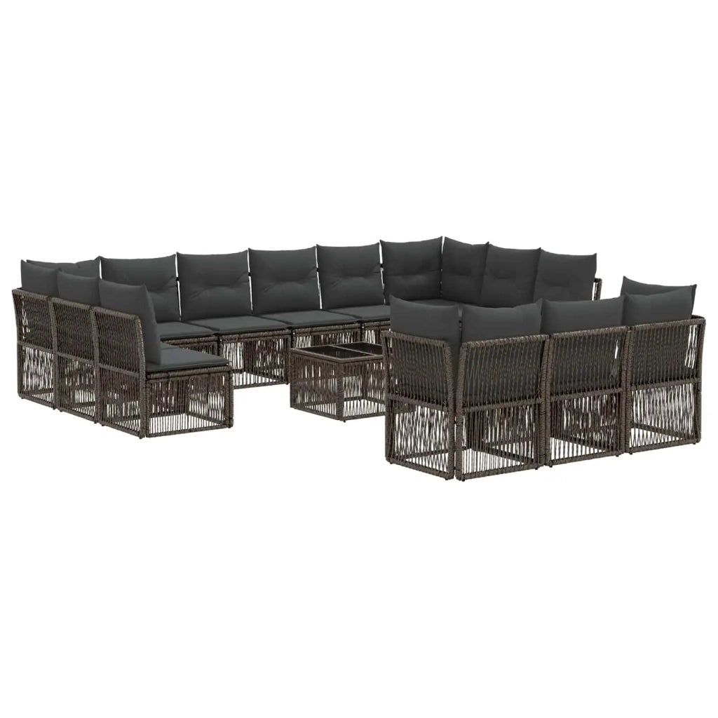 Set Divano da Giardino 14 pcs Grigio polyrattan 3434408