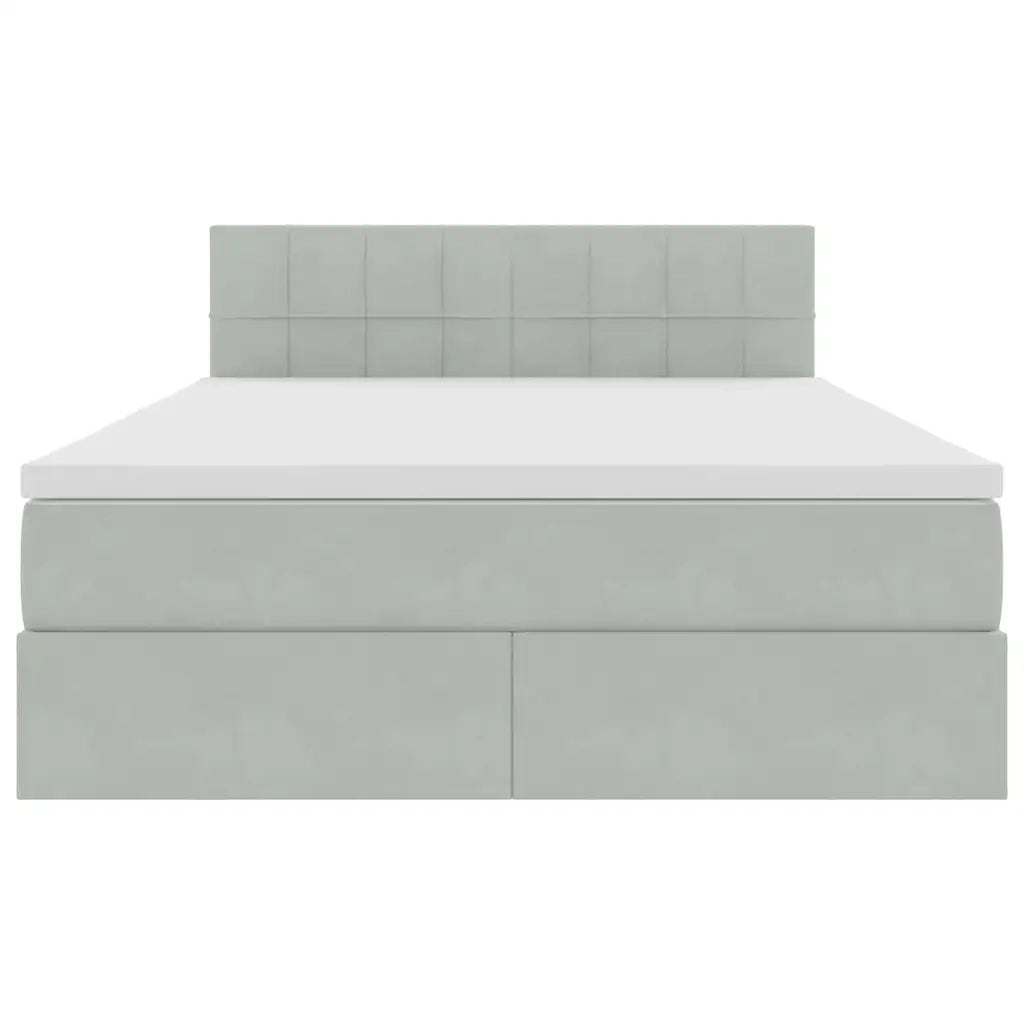 Letto con Contenitore Grigio chiaro 140 x 190 cm Velluto