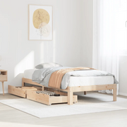 vidaXL Giroletto con Cassetti 100x200 cm Legno Massello di Pino