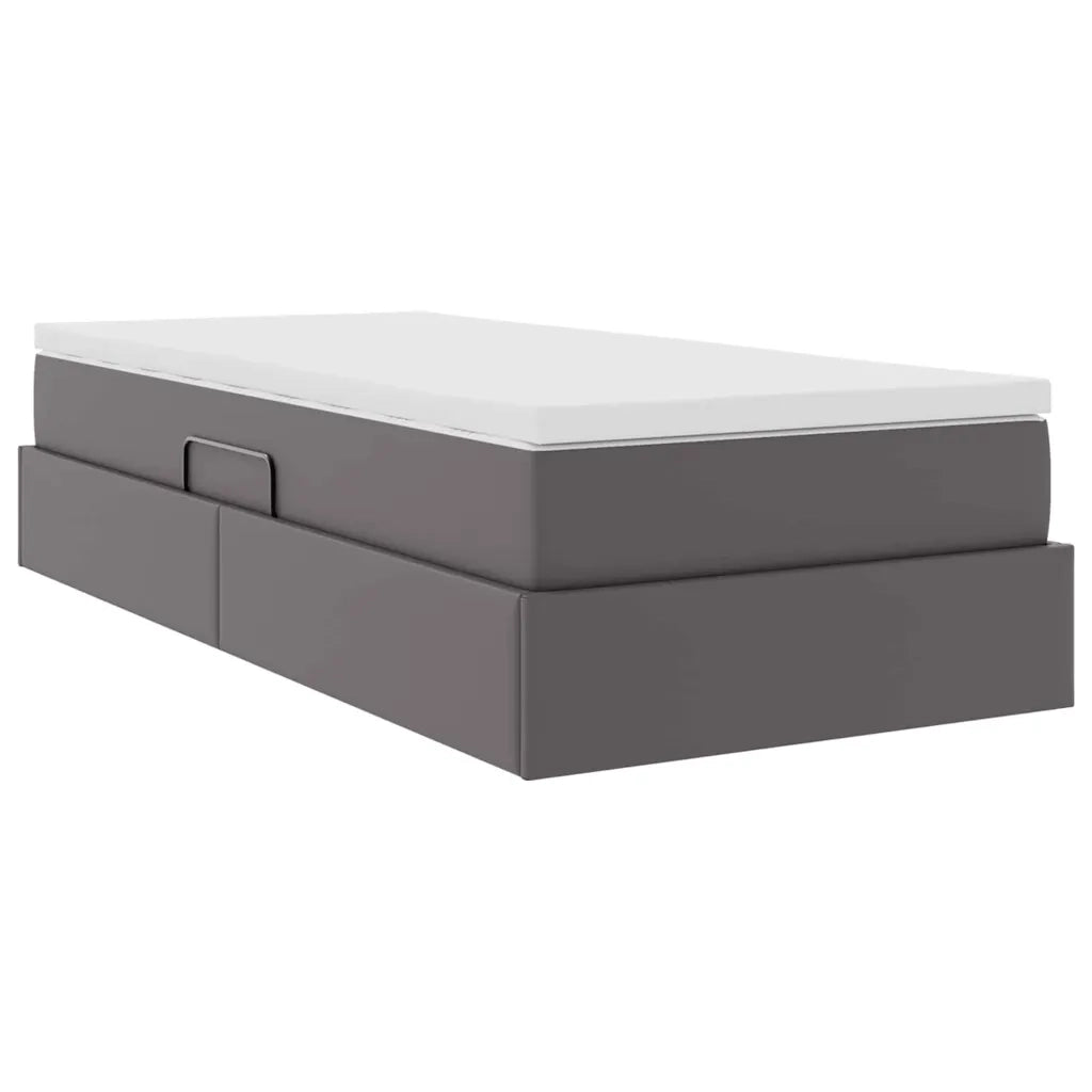 Letto con contenitore e materasso Grigio 90 x 200 cm