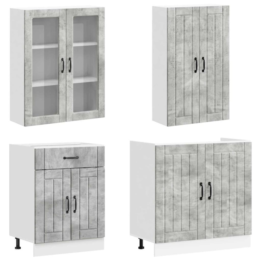 Unità Cucina LUCCA 4 pcs Grigio Cemento Legno ingegnerizzato 3438328