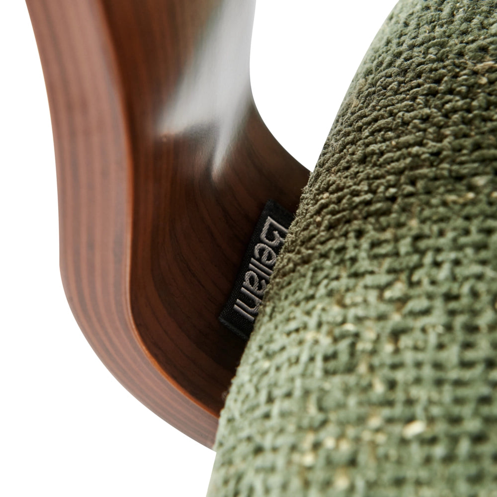 Elegante sedia girevole in tessuto poliestere Legno scuro e verde ufficio domestico elegante