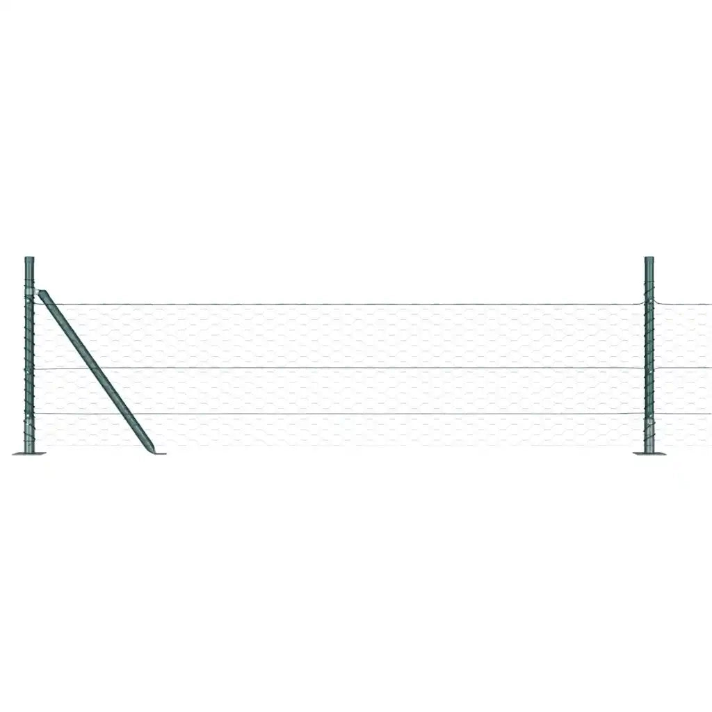 vidaXL Recinzione con pali. Verde 0.5 x 100 m Acciaio rivestito in PVC