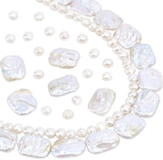 Parelli d'acqua naturale 2 fili - Kralen rettangolari 18-22mm - 69-72 pezzi - Per gioielleria DIY - Manufatti di artigianato - Parelli per gioielli