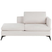 Chaise Lounge Beige Chiaro Rivestimento in tessuto poliestere lato destro con cuscino decorativo Gambe in metallo Soggiorno di design moderno