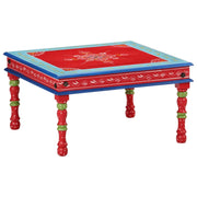 Tavolino Salotto Rosso Dipinto a Mano Legno Massello di Mangocod mxl 81333