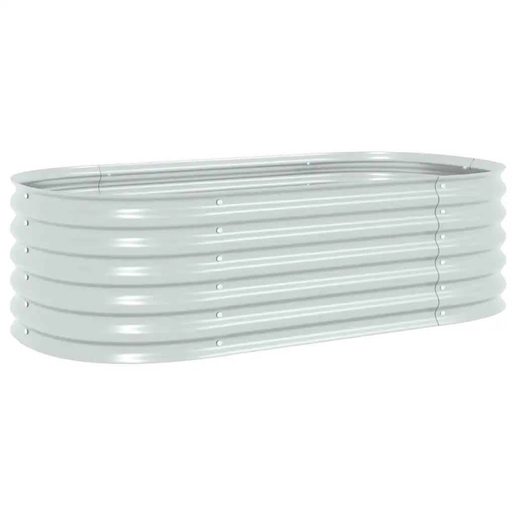 Letto Rialzato Giardino 160x80x44 cm in Acciaio Zincato Argento 45519