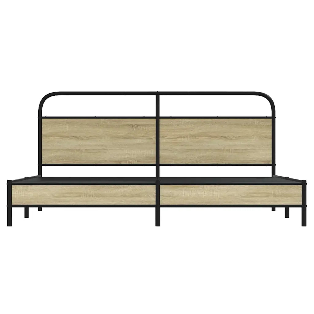 Giroletto senza Materaso in Metallo Rovere Sonoma 180x200 cm 3318684
