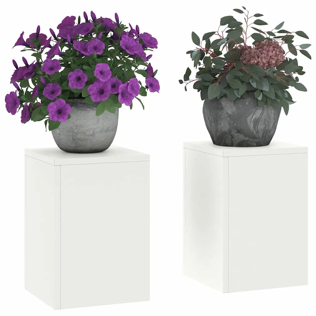 Supporto per piante 2 pcs Bianco 24 x 24 x 35 cm Acciaio 865807