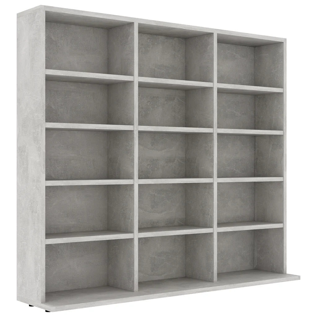 Mobile Porta CD Grigio Cemento 100x23x89,5 cm Legno Multistrato 801791
