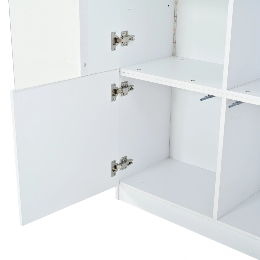 Vetrina 80x35x180 cm con illuminazione LED Bluetooth in MDF bianco