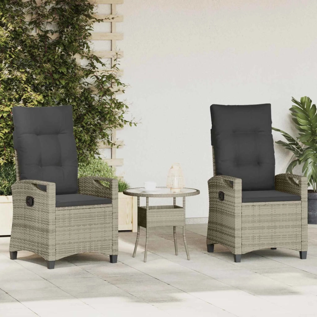 Sedia da Giardino 2 pcs Grigio chiaro e grigio scuro