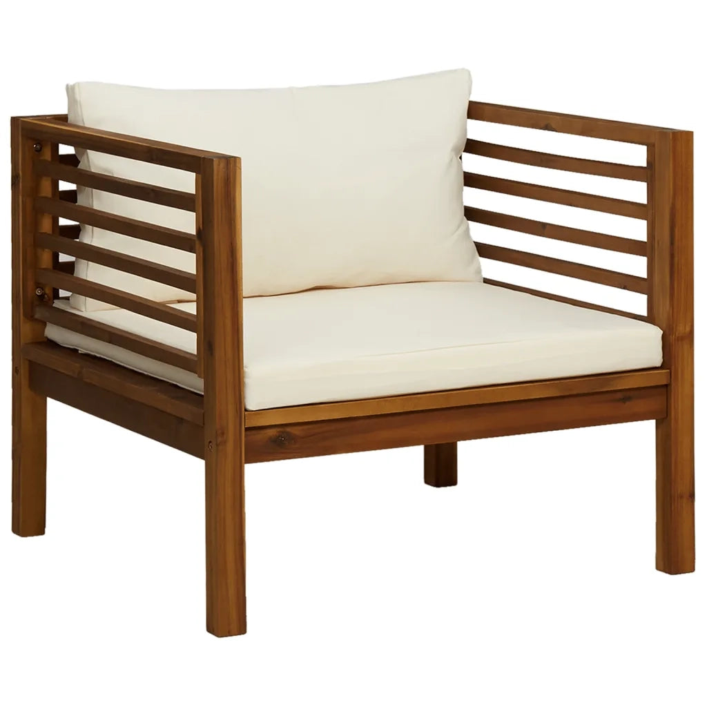 Set Divani da Giardino 12 pz con Cuscini Crema in Legno Acacia 3086943