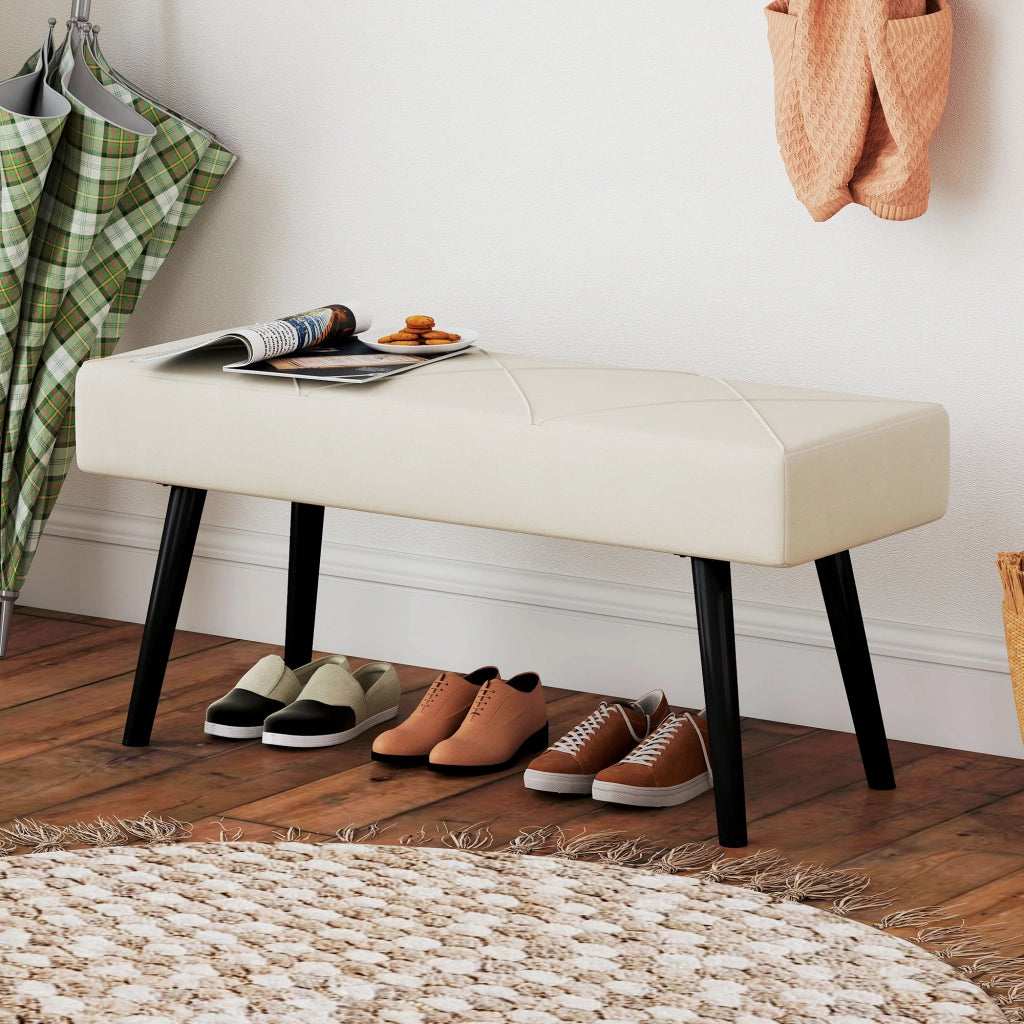 Pouf Piede Letto Multifunzionale ¨C zephmum ¨C Bianco Crema 100x36x45 cm