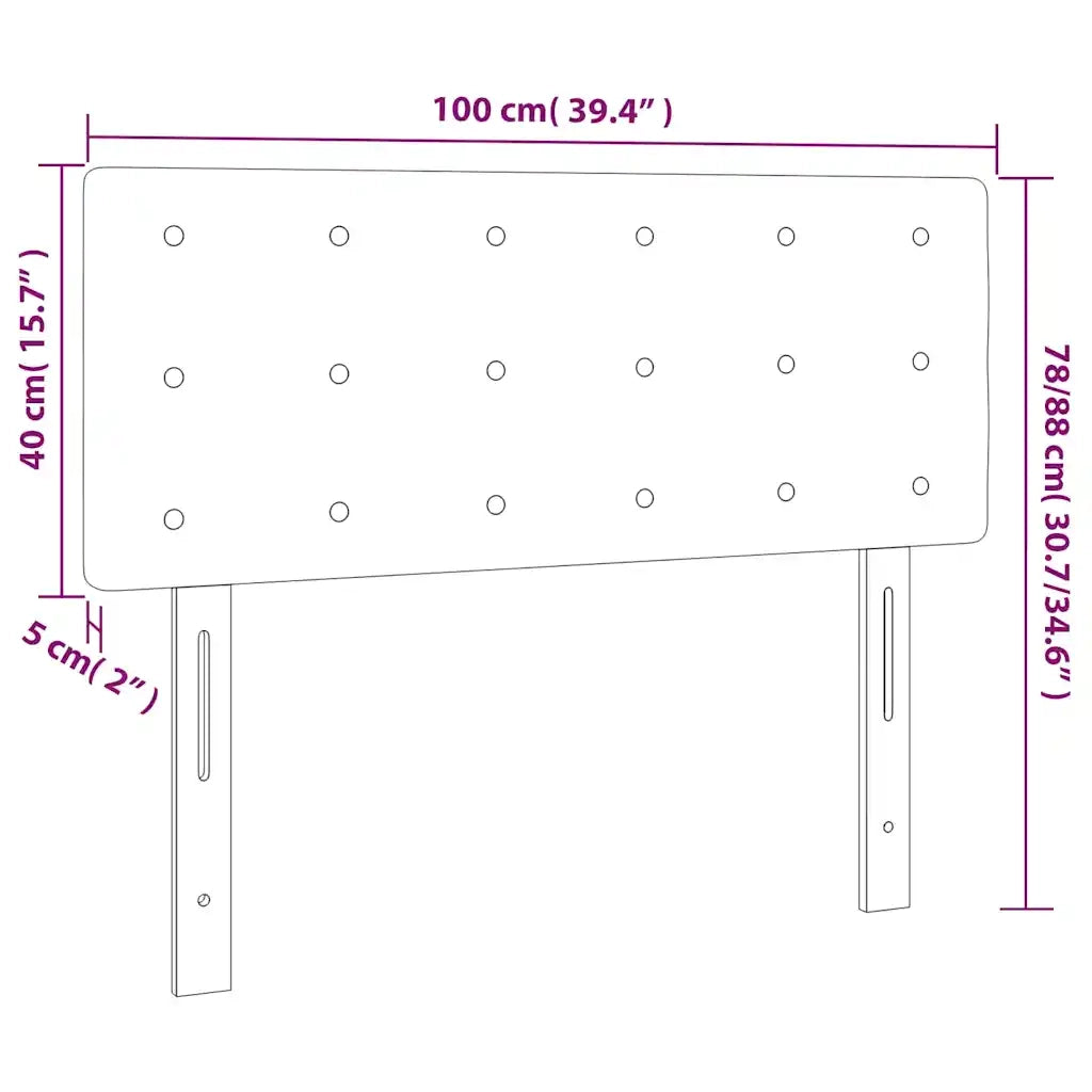Testiera-Testata-Testiera Decorativa Nera 100x5x78/88 cm in Tessuto 528349