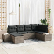 Set Divano da Giardino con cuscino 6 pcs Grigio polyrattan 3355798