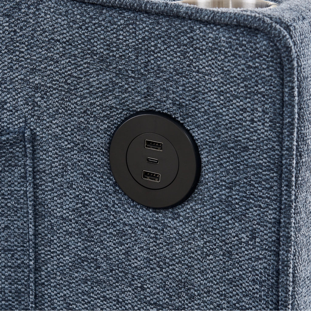 Divano Letto 3 in 1 con USB ¨C MINIMAL ¨C Blu Navy, Trasformabile
