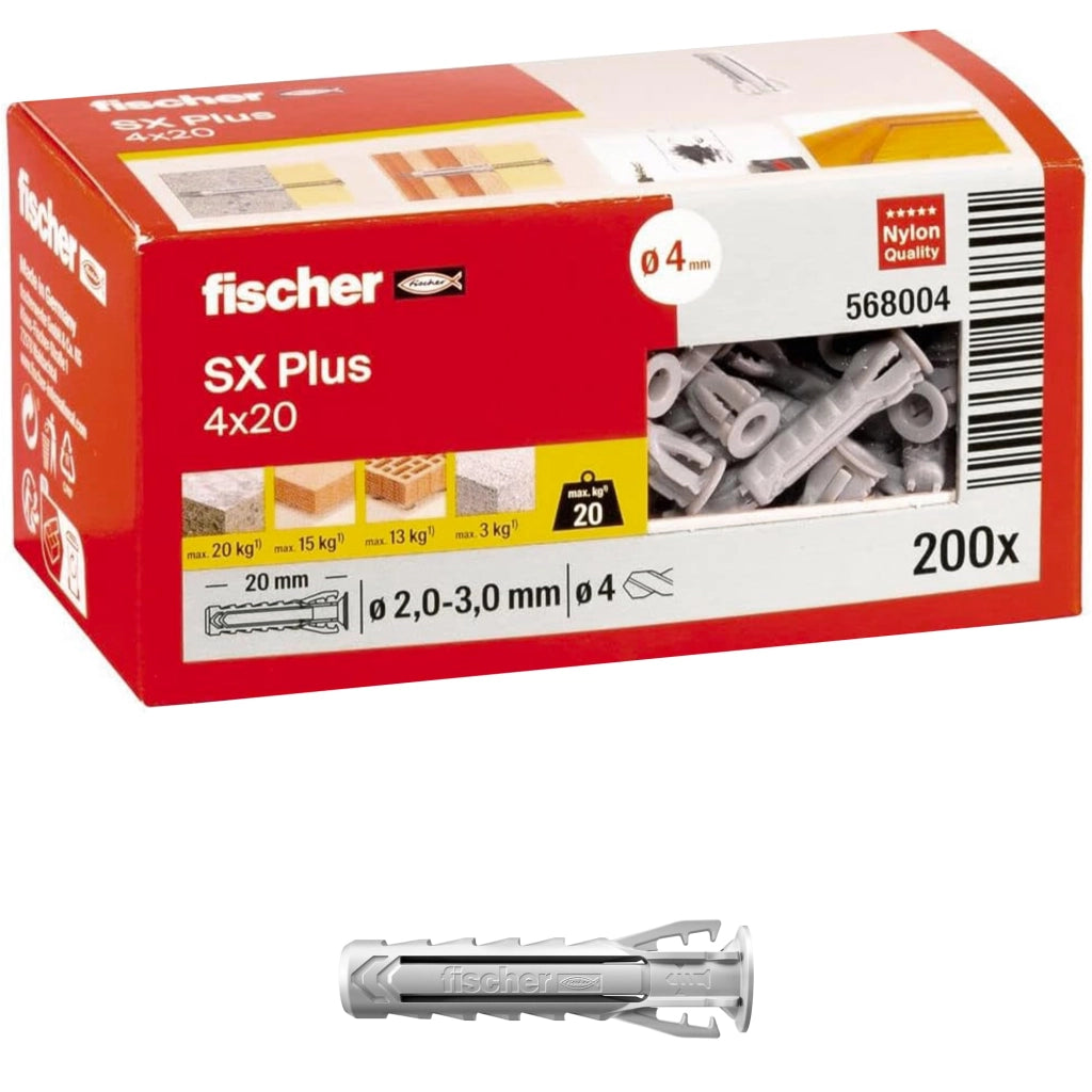 Tassello Sx Plus 4 Lunghezza Mm 20 200 Pezzi Fischer