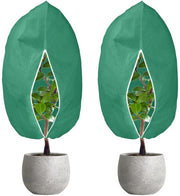 Copertura invernale per piante 100 x 120 cm, protezione per piante all'aperto, copertura per piante da esterno, con cerniera e corda per tirare per palme, ulivi, copertura invernale riciclabile 2 pezzi, 70 g/m²