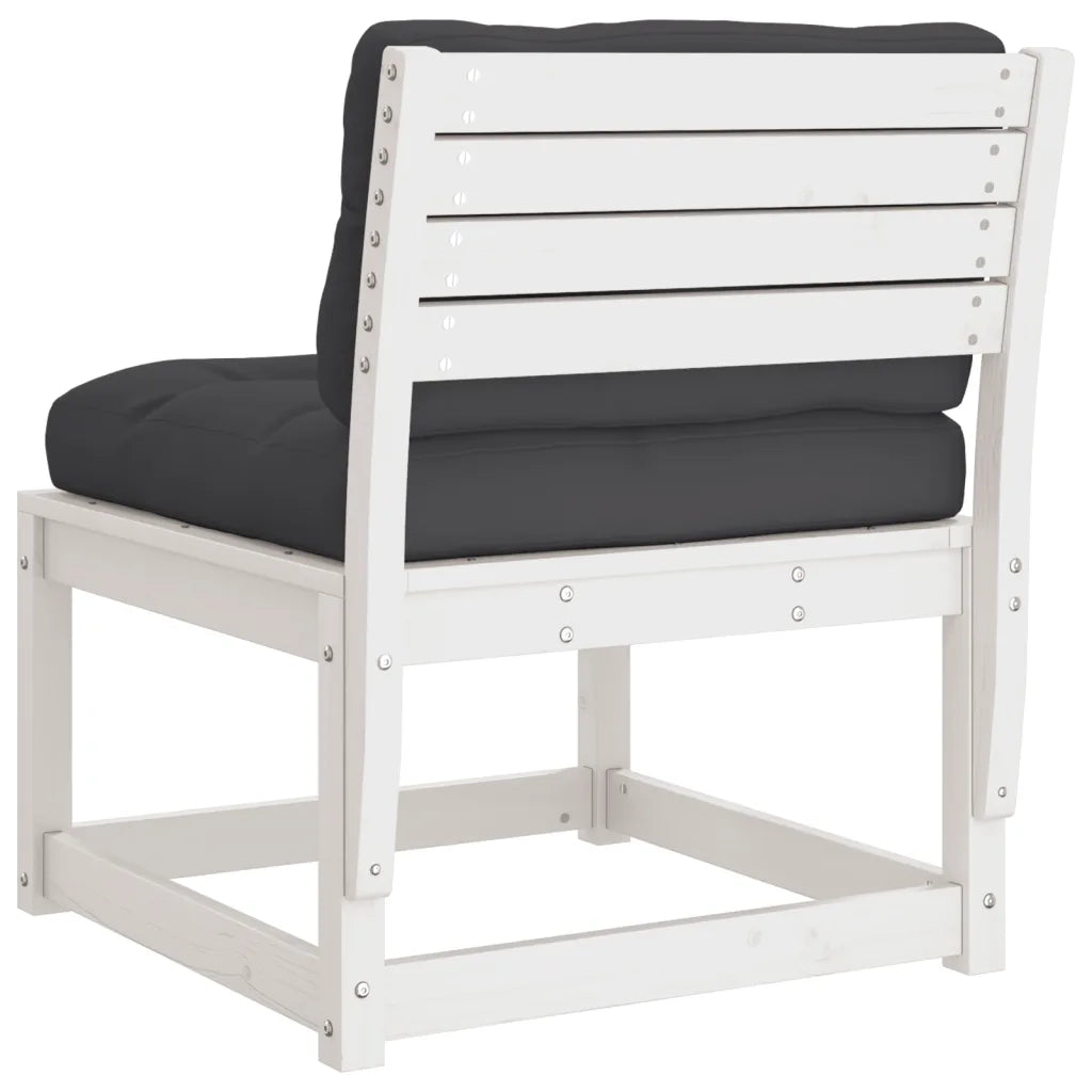 Divano con Cuscini-Sofa Modulare-Divanetto in Legno Massello di Pino Bianco