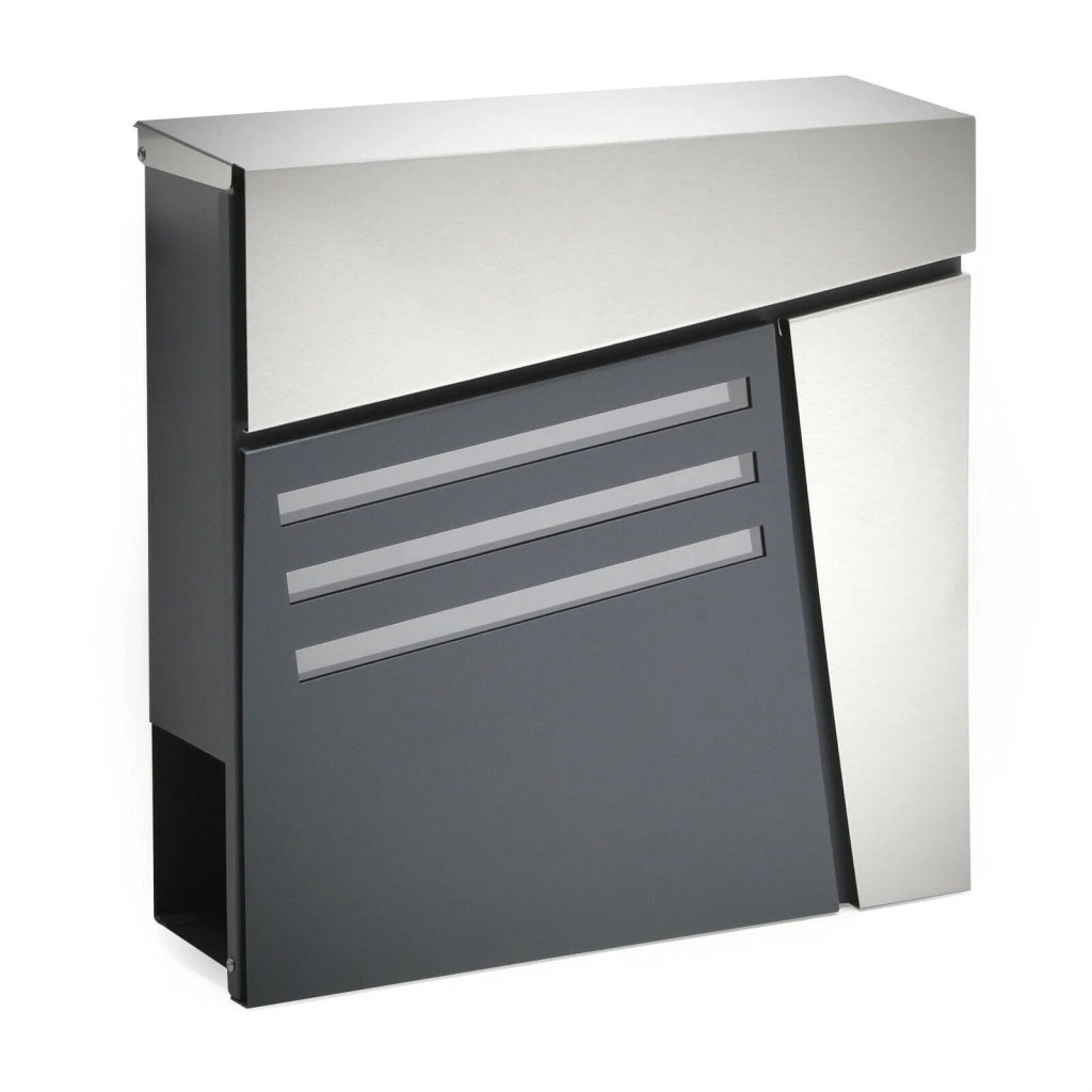 Cassetta postale da parete di design antracite acciaio zincato e acciaio inox finitura antracite 16_0000096