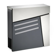 Cassetta postale da parete di design antracite acciaio zincato e acciaio inox finitura antracite 16_0000096