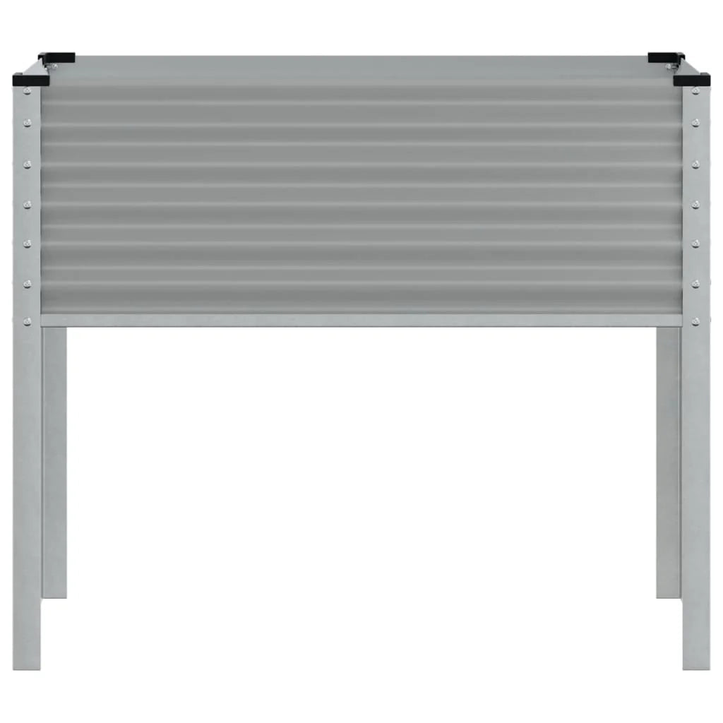 Fioriera rialzata per piante e fiori terrazza giardino 100 x 41 x 90 cm acciaio grigio 02_0037272