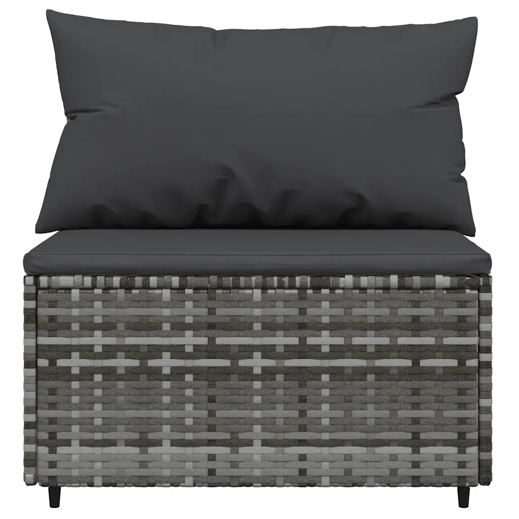 Set Divani da Giardino 4 pz | Set Salotto da Giardino con Cuscini in Polyrattan Grigio