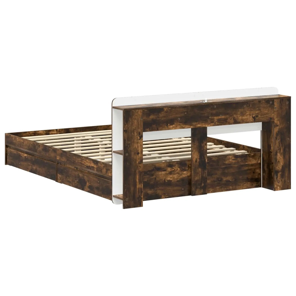 Telaio del letto con storage Rovere Fumo 135 x 190 cm 3433584