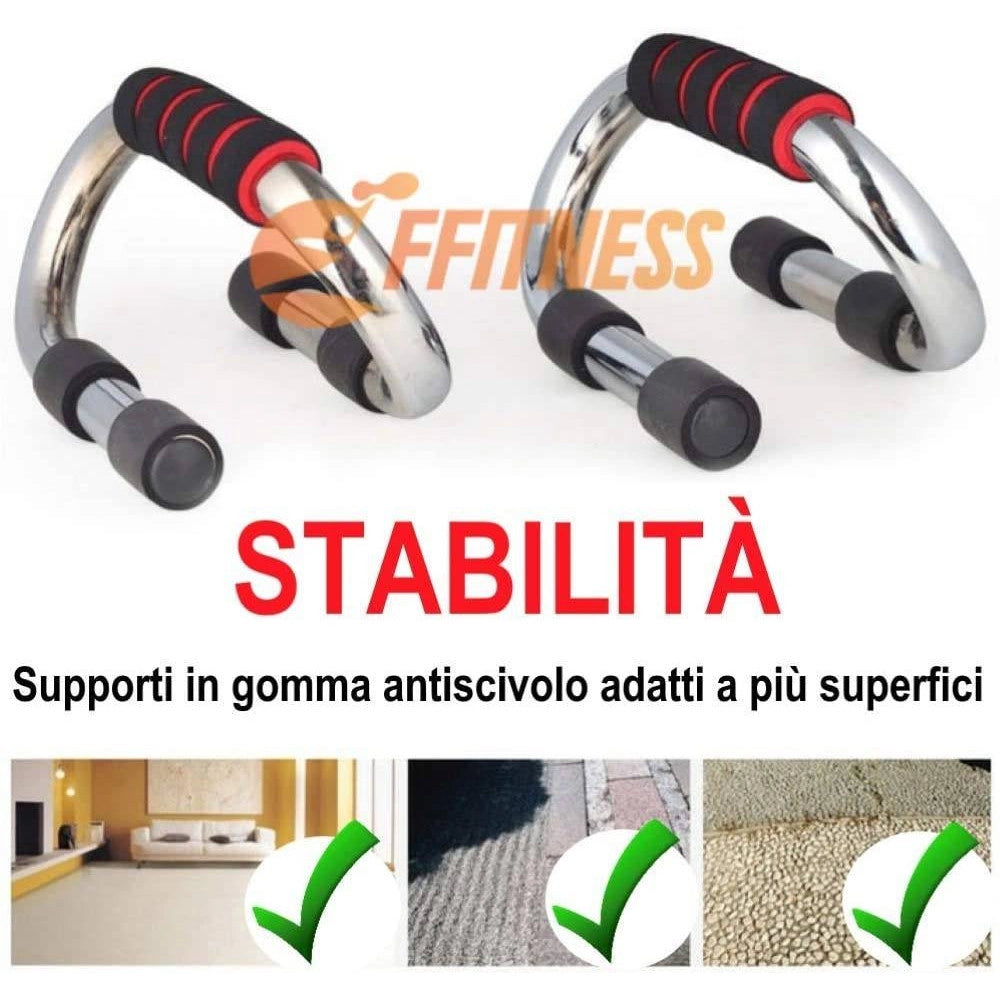 Trade Shop - Maniglie Per Flessioni Pettorali Spalle Push Up Stand Bars Per Fitness Palestra -