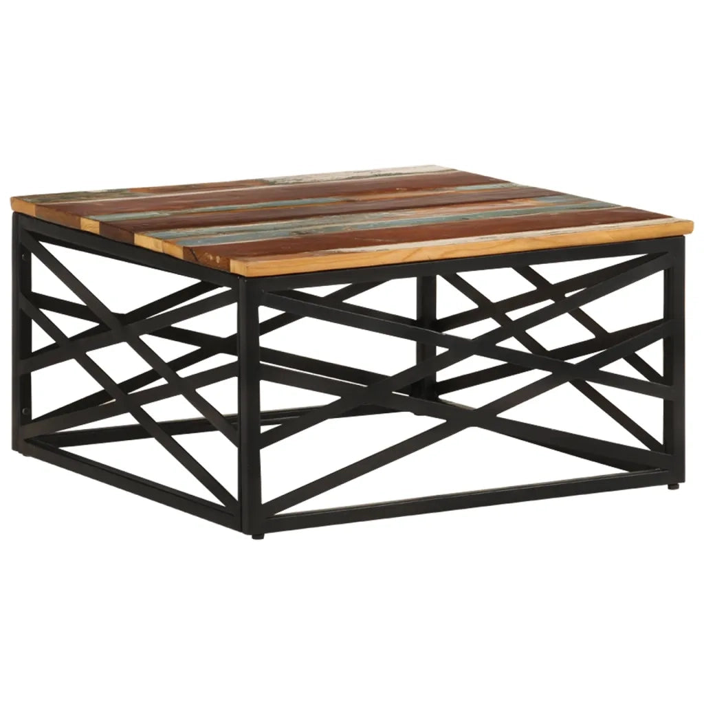 Tavolino da Salotto 68x68x35 cm in Legno Massello di Recupero 330075