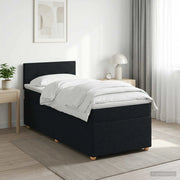 Letto box spring con materasso Nero 90 x 200 cm Tessuto 3450869