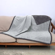 Copri letto impermeabile e asciugabile per camper, vela a pelo di coniglio per auto e campeggio - grigio 152 x 127 cm