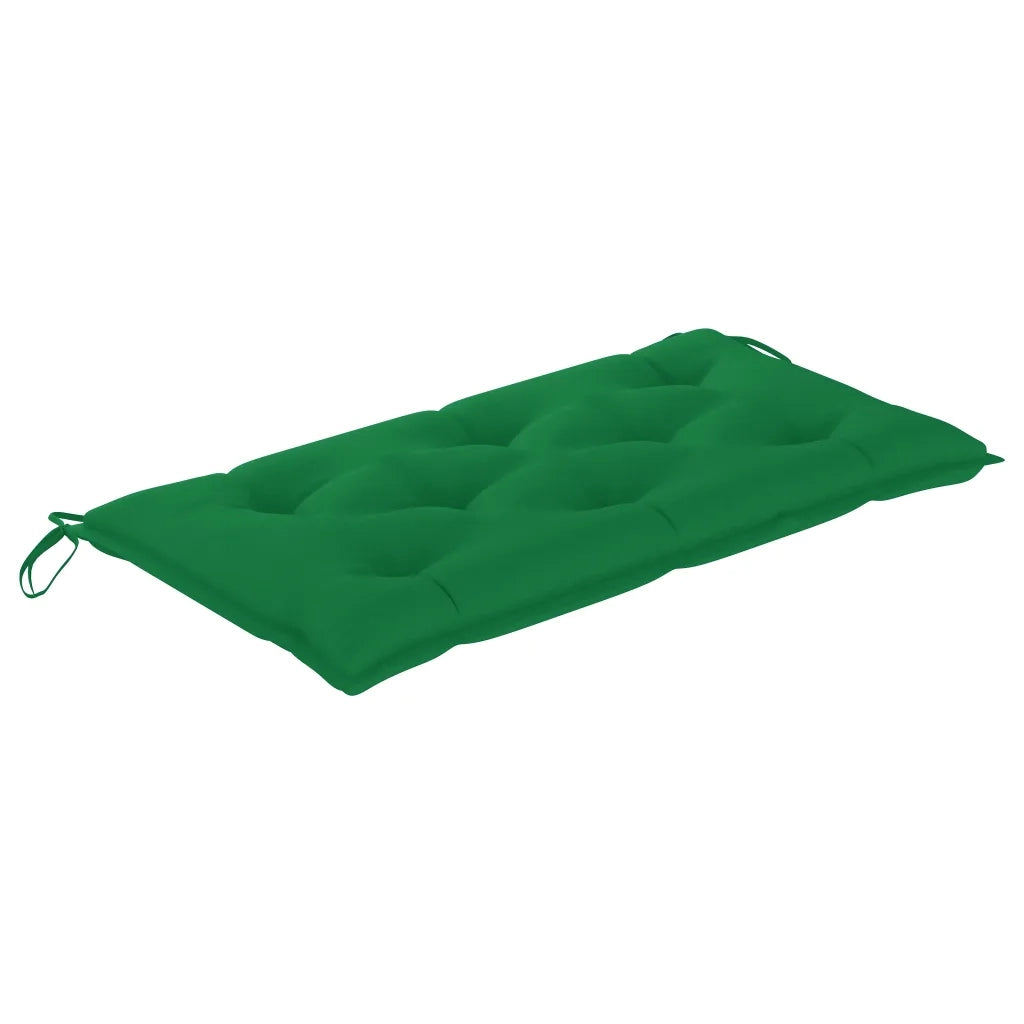 Panca da Giardino con Cuscino Verde 112 cm in Legno di Teak 3062669
