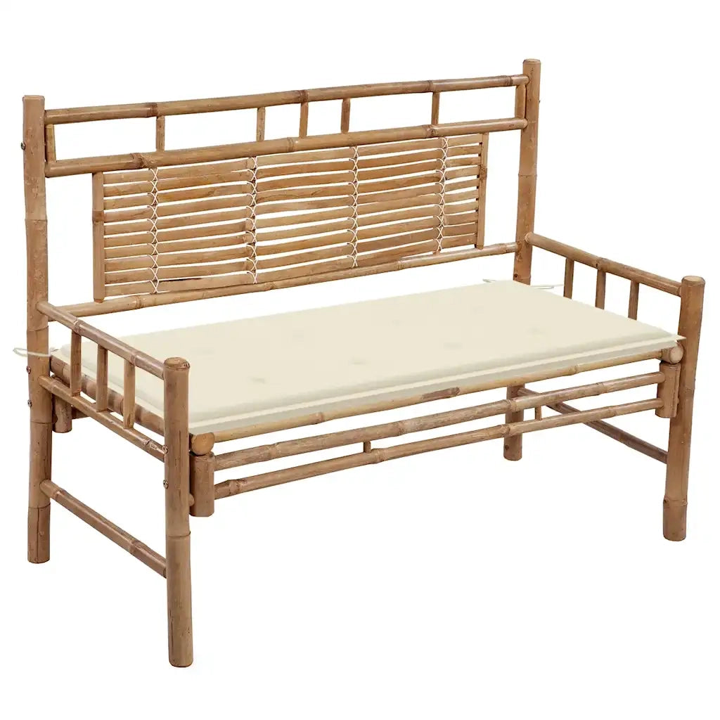 Panca da Giardino con Cuscino 120 cm in BambÃ¹