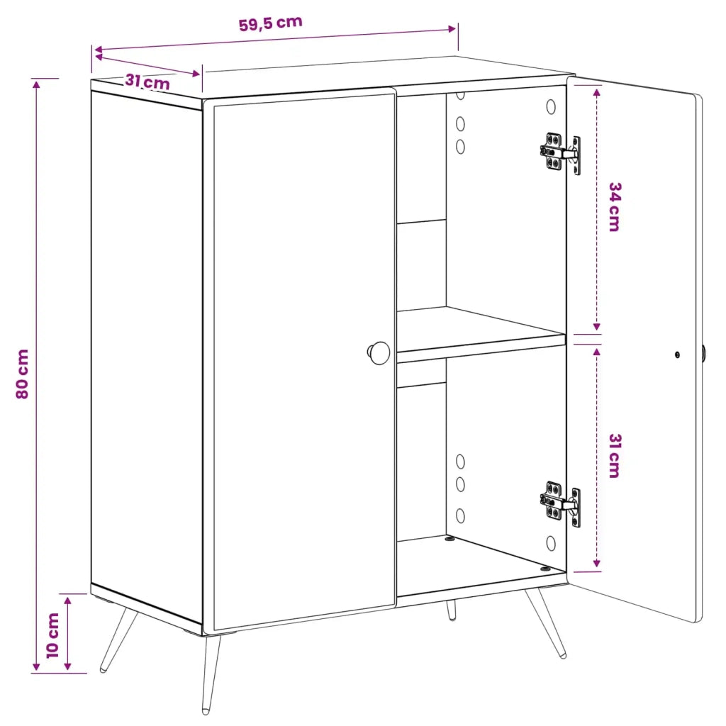 Mobiletto da Bagno BREDA Bianco 59,5 x 31 x 80 cm 897495