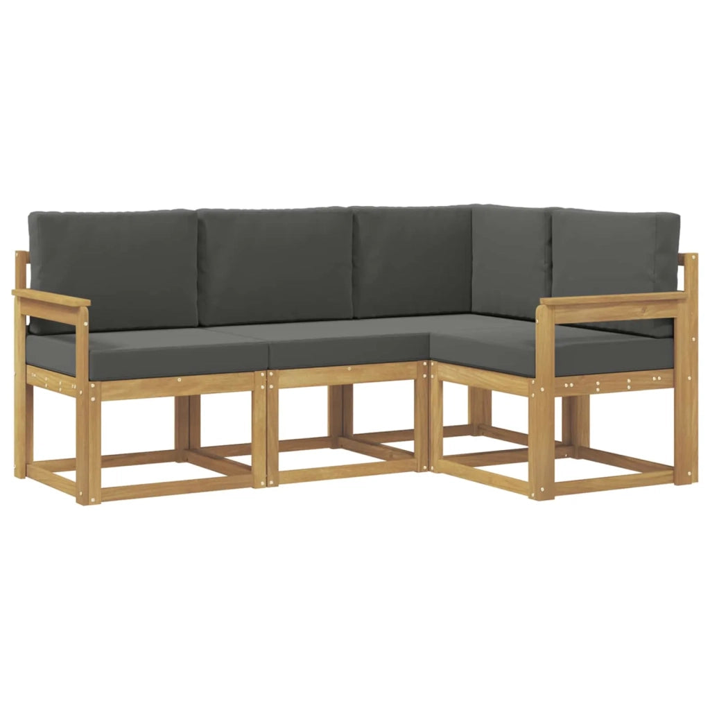 Set di divani da esterno con cuscino 4 pcs Bianco e Antracite