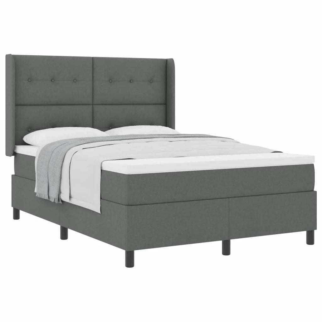 Letto a molle con materasso Grigio scuro 160 x 200 cm Tessuto