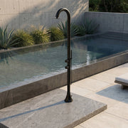 SINED Doccia Luna D Nera In Acciaio Inox 316l Con Doccino Flessibile Con Doppio Ingressi Per Acqua Calda e Fredda laterale o dal basso Due modalita Ideale Per Installazioni Esterne