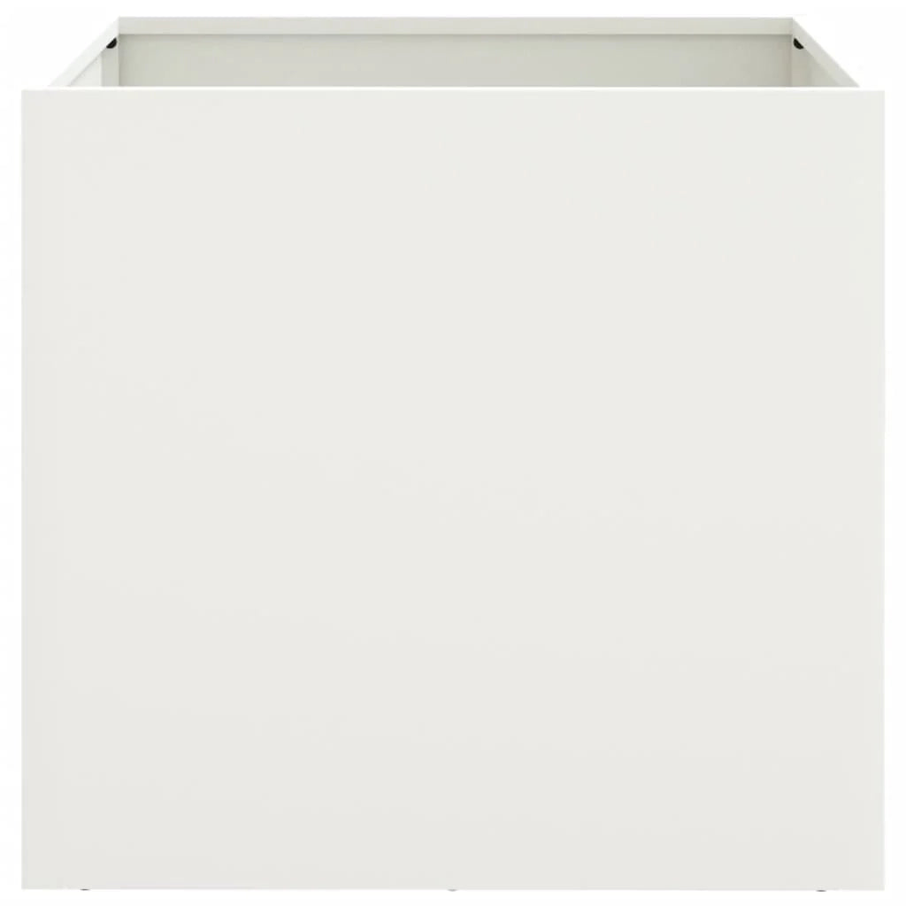 Fioriera rialzata per piante fiori terrazza giardino 42 x 40 x 39 cm acciaio bianco 02_0037601